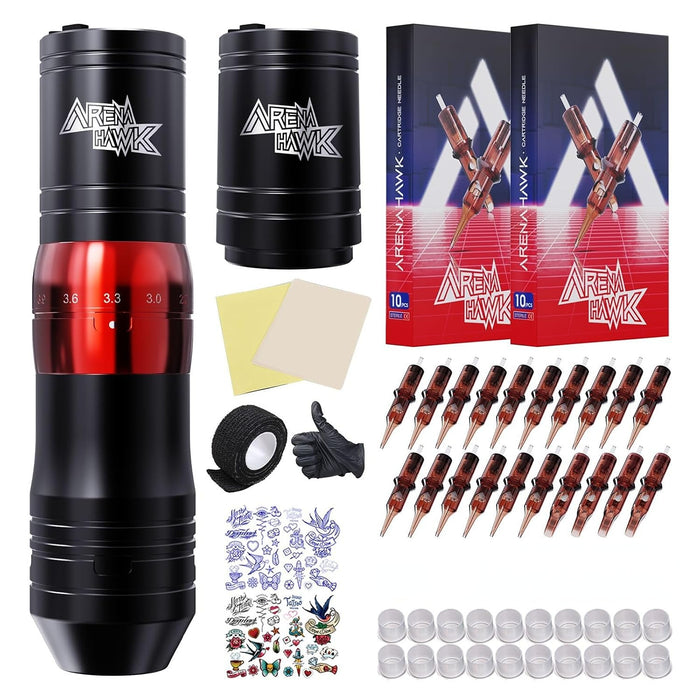 Arenahawk Cordless Complete Tattoo Gun Kit Pen Machine for Beginners - Dragonhawktattoos