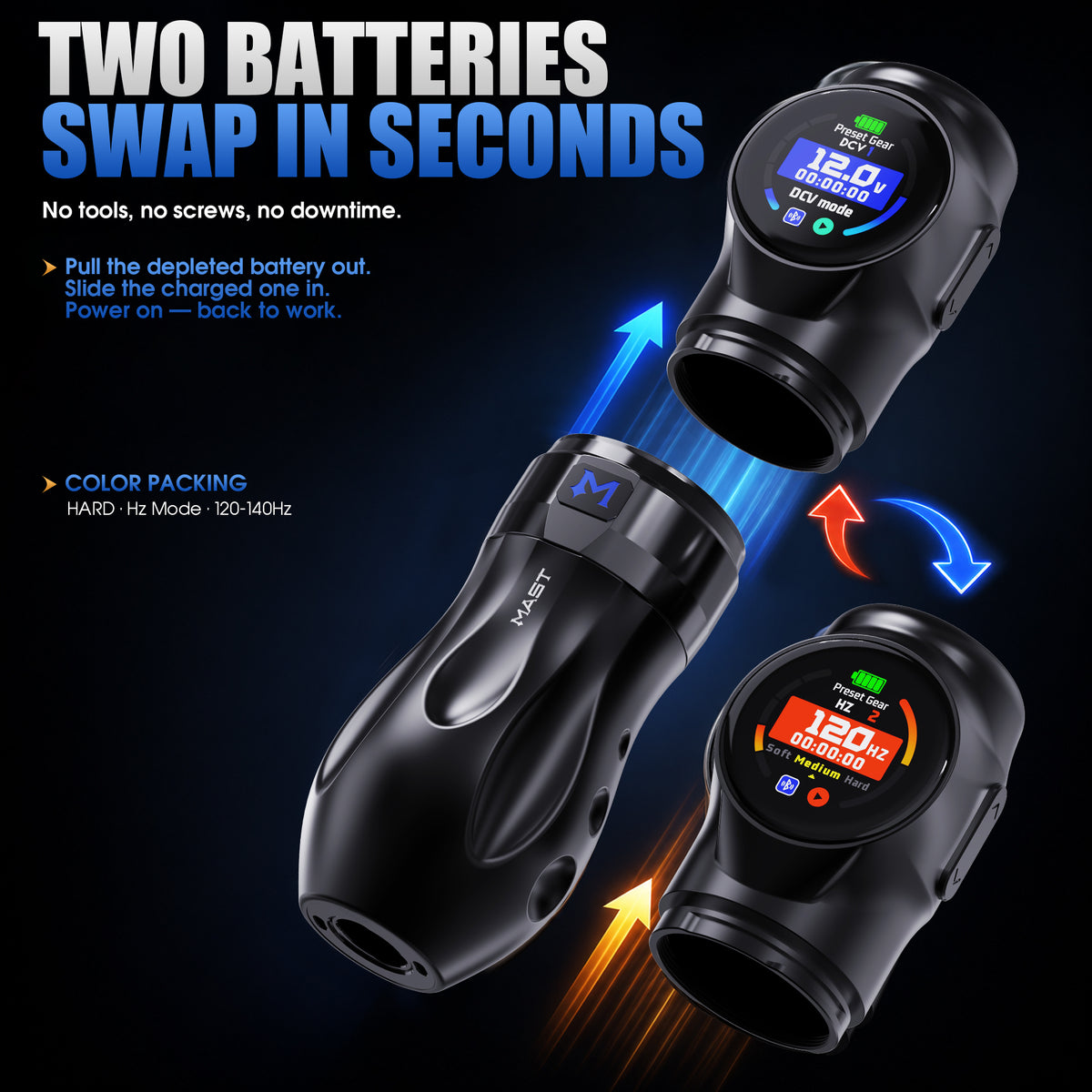 MAST Archer 3 Ultra Wireless Tattoo Pen Machine with 4.2mm Stroke - Dragonhawktattoos