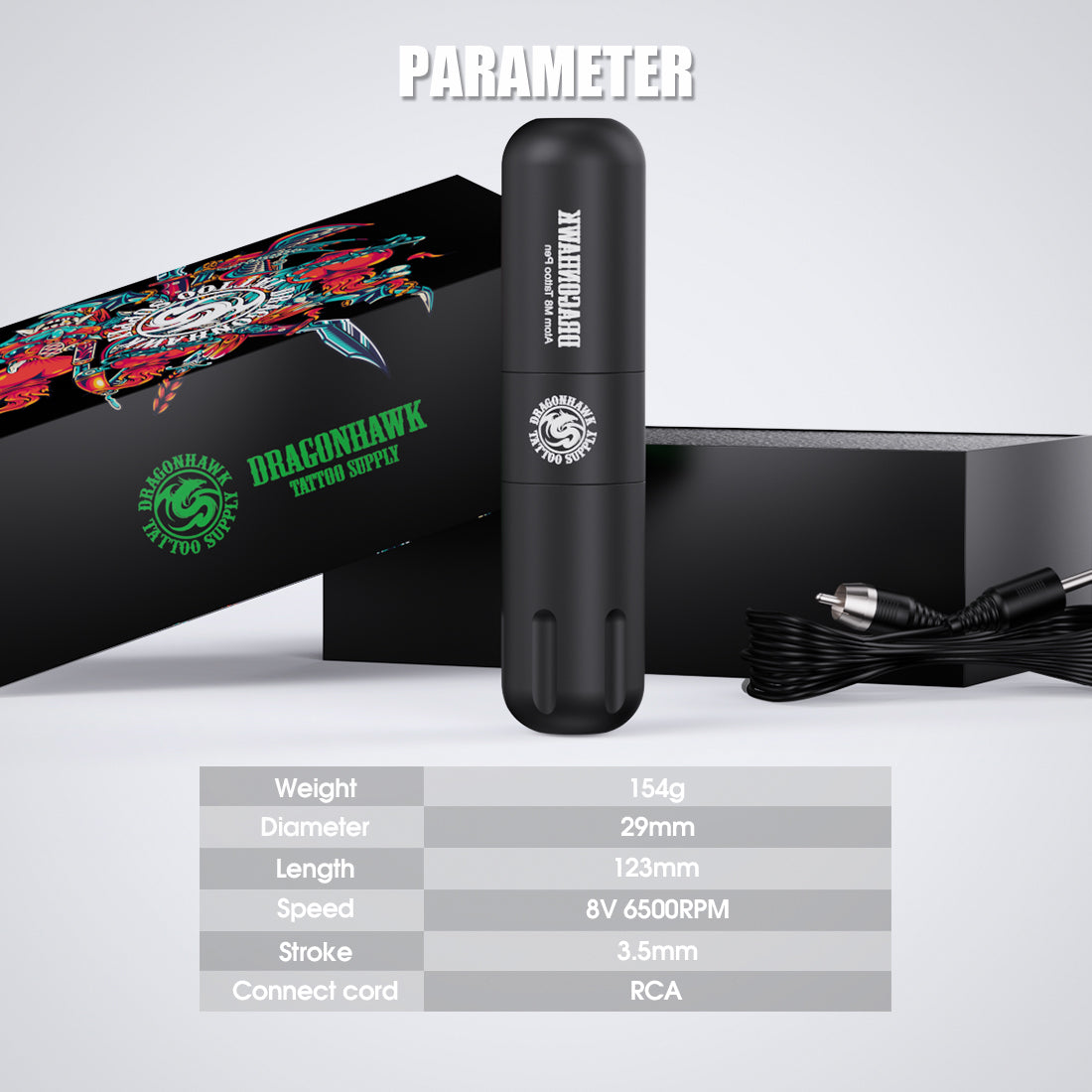 Dragonahwk Tattoo Rotary Pen Machine Stroke Length 3.5MM