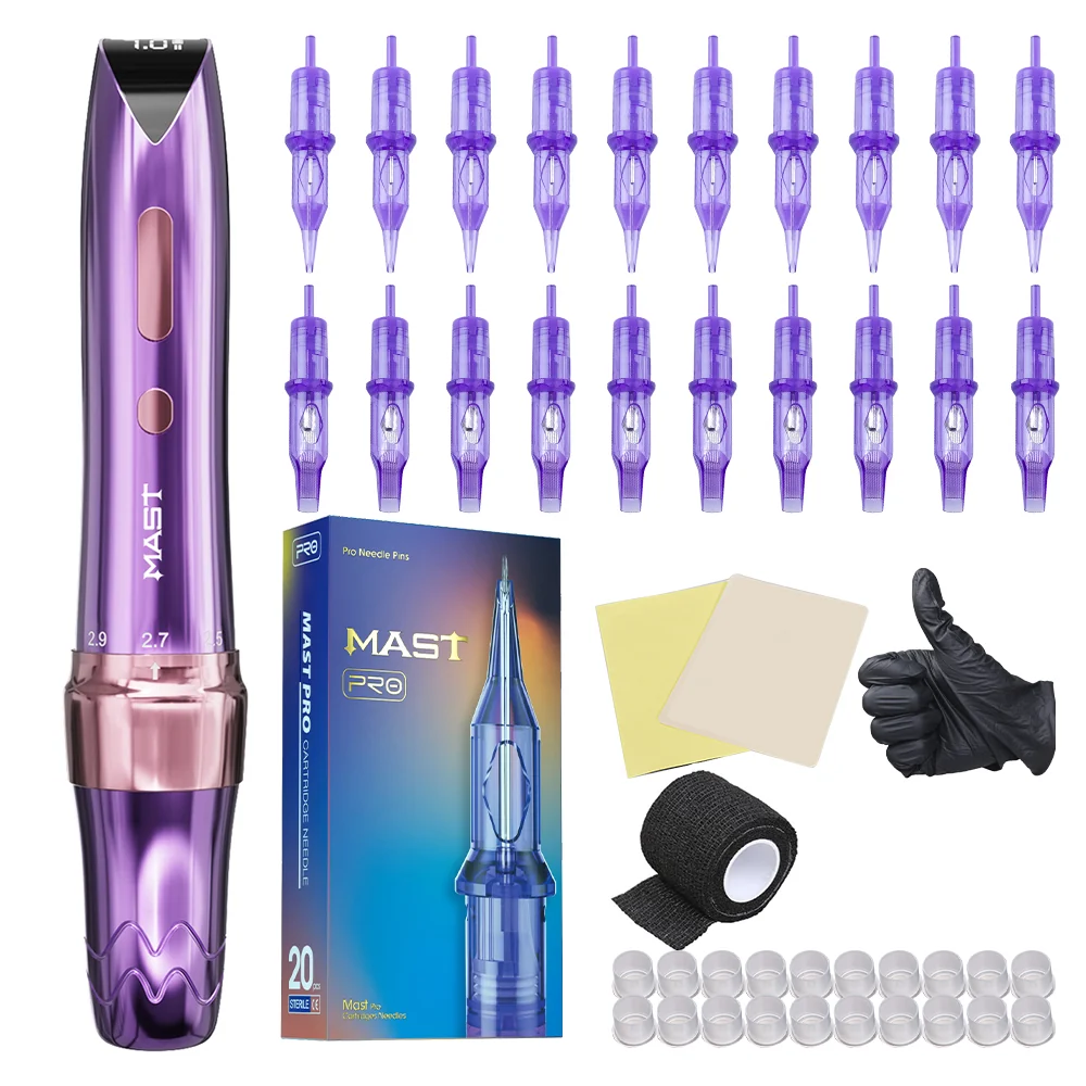 Mast P60 Wireless Tattoo Kit With 20pcs Tattoo Needles - Dragonhawktattoos