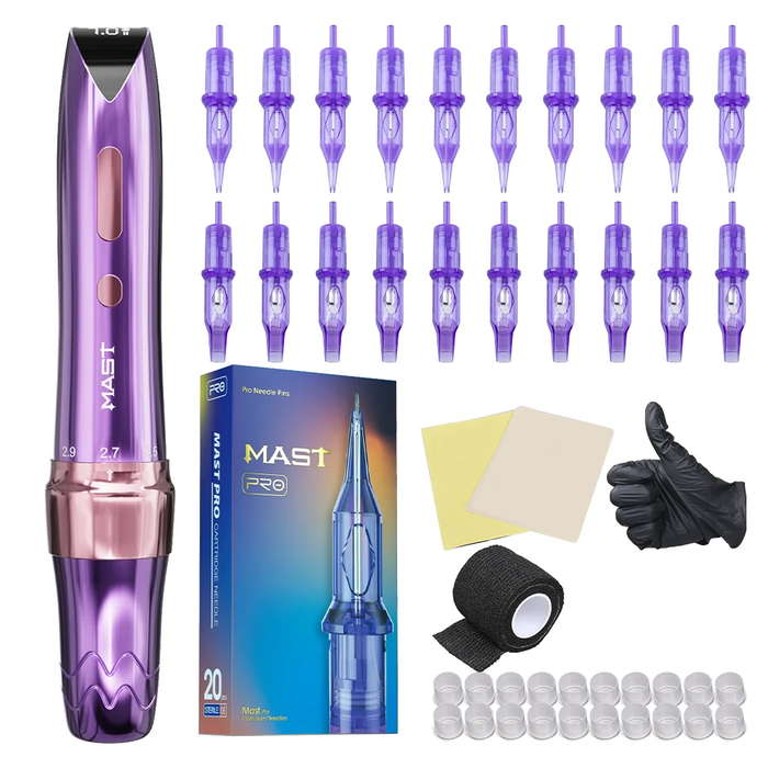 Mast P60 Wireless Tattoo Kit With 20pcs Tattoo Needles - Dragonhawktattoos