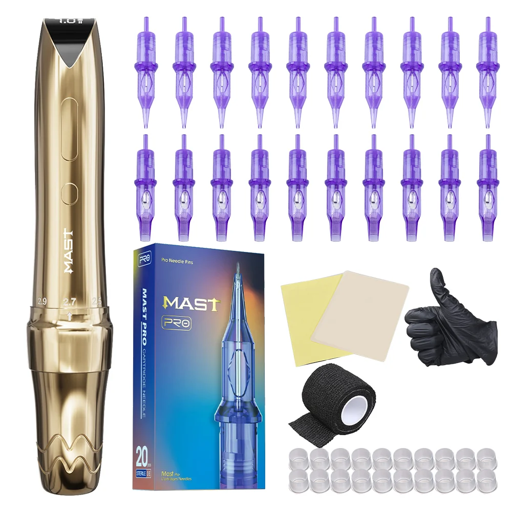 Mast P60 Wireless Tattoo Kit With 20pcs Tattoo Needles - Dragonhawktattoos