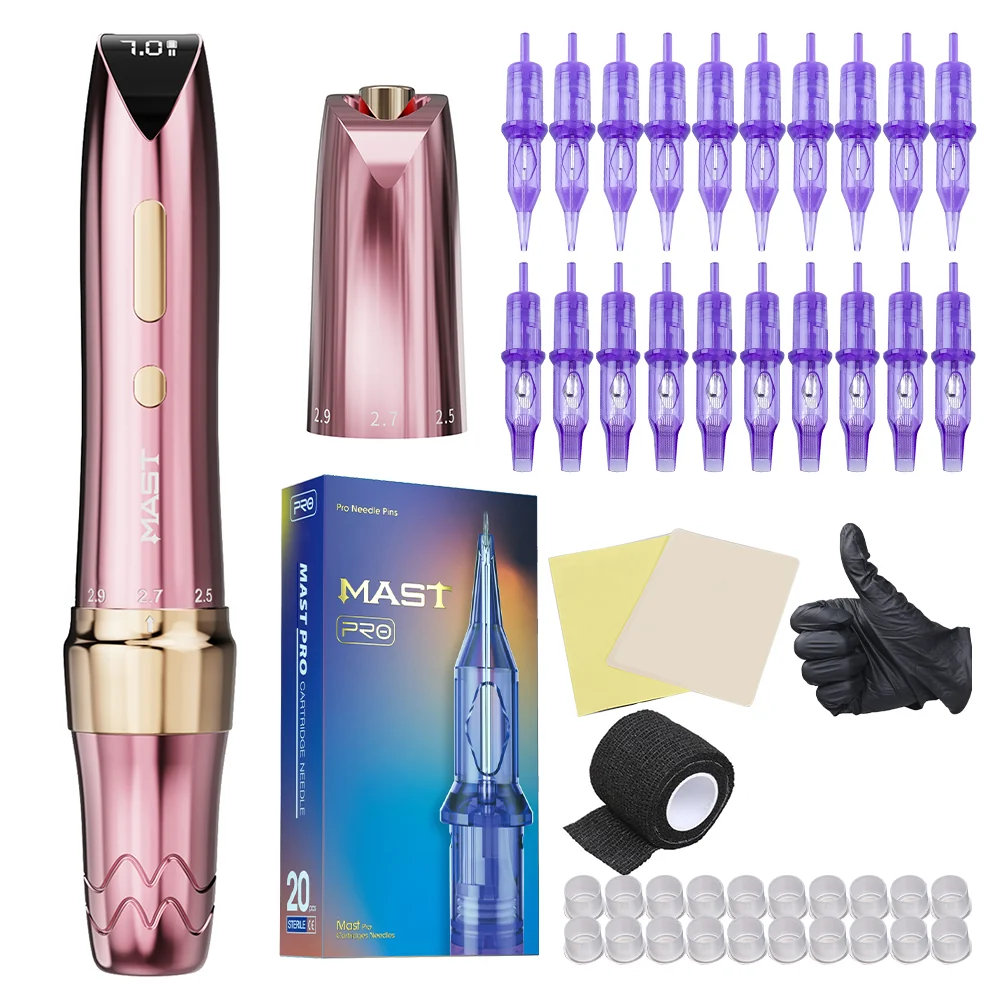 Mast P60 Wireless Tattoo Kit With 20pcs Tattoo Needles - Dragonhawktattoos