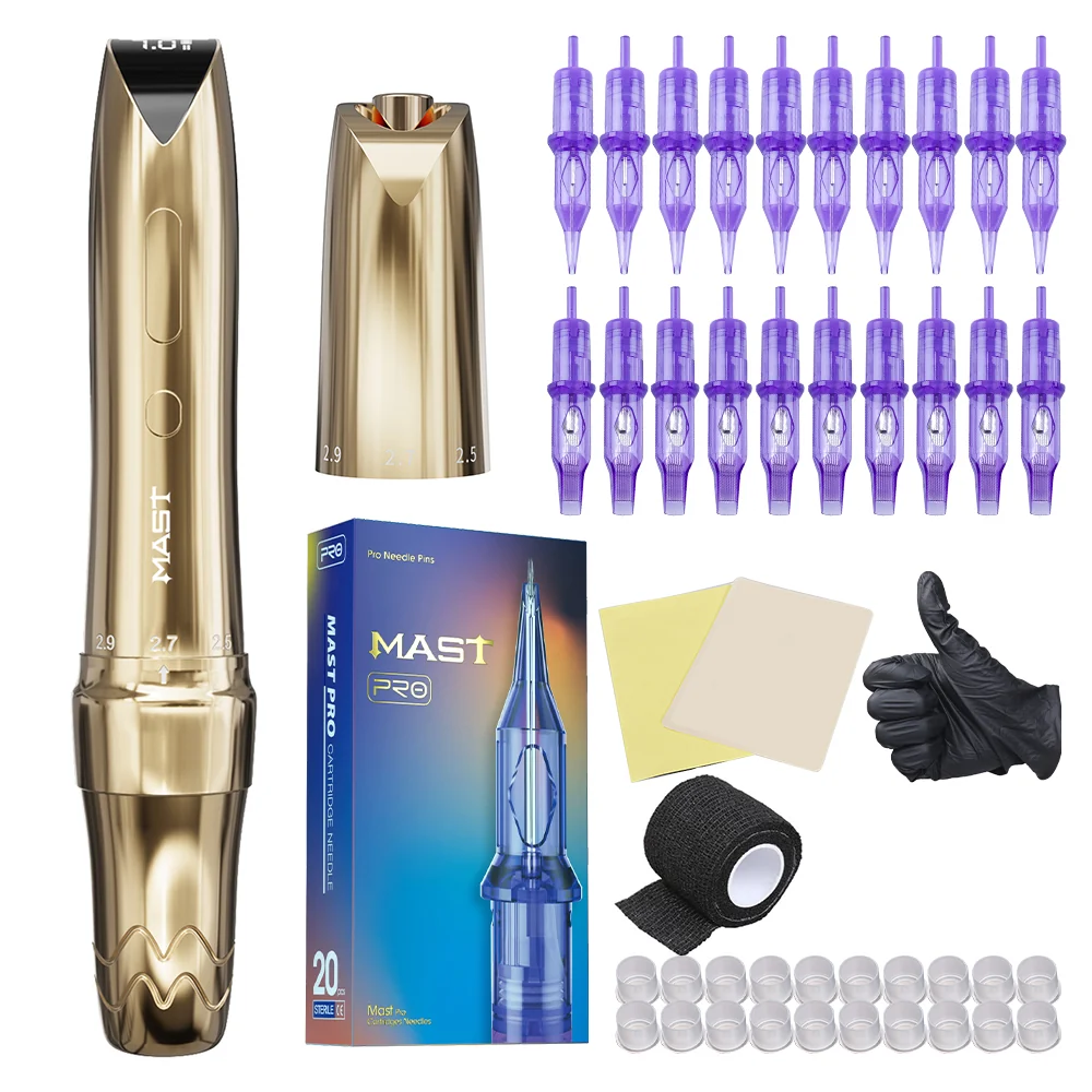 Mast P60 Wireless Tattoo Kit With 20pcs Tattoo Needles - Dragonhawktattoos