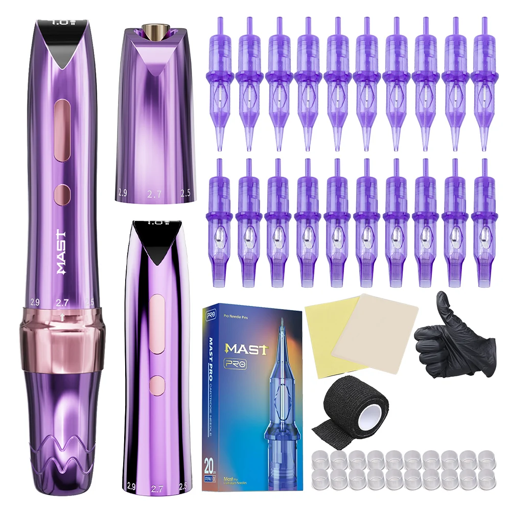 Mast P60 Wireless Tattoo Kit With 20pcs Tattoo Needles - Dragonhawktattoos