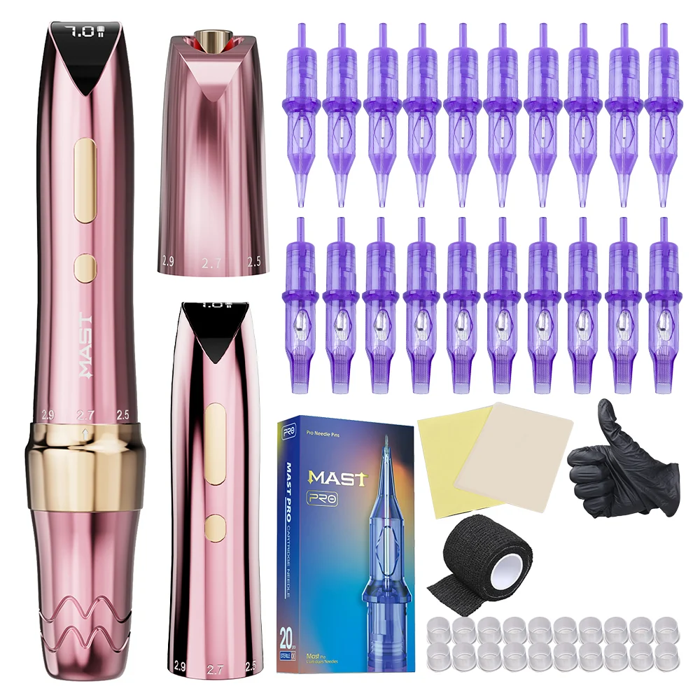 Mast P60 Wireless Tattoo Kit With 20pcs Tattoo Needles - Dragonhawktattoos