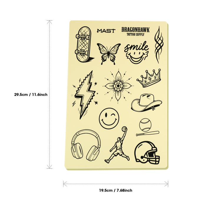 DragonHawk Pattern-Printed Tattoo Practice Skin Silicone Fake Skin - Dragonhawktattoos