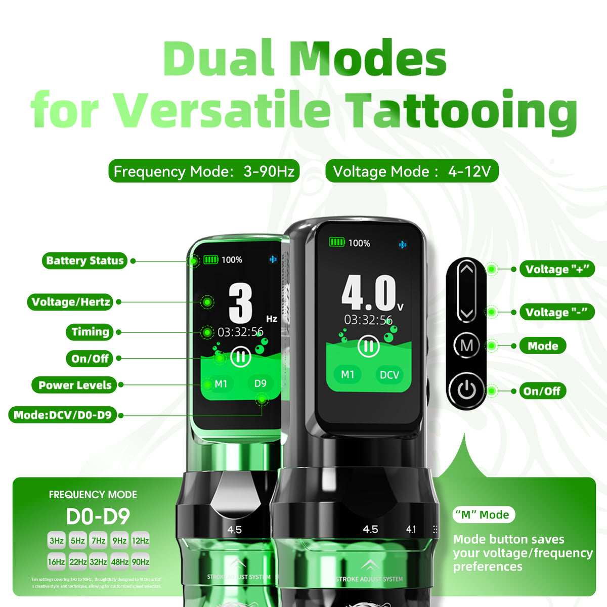 Mast Fold Pro Year of the Horse Edition Wireless Tattoo Pen Machine  2.5-4.5mm 7 Adjustable Strokes