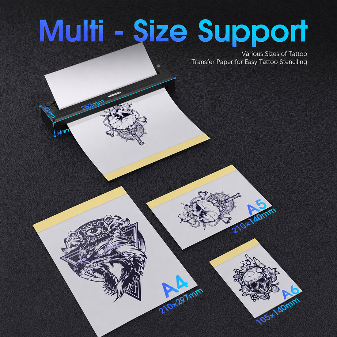 Dragonhawk A4 Wireless Thermal Tattoo Stencil Printer Machine Portable Tattoo Printer - Dragonhawktattoos