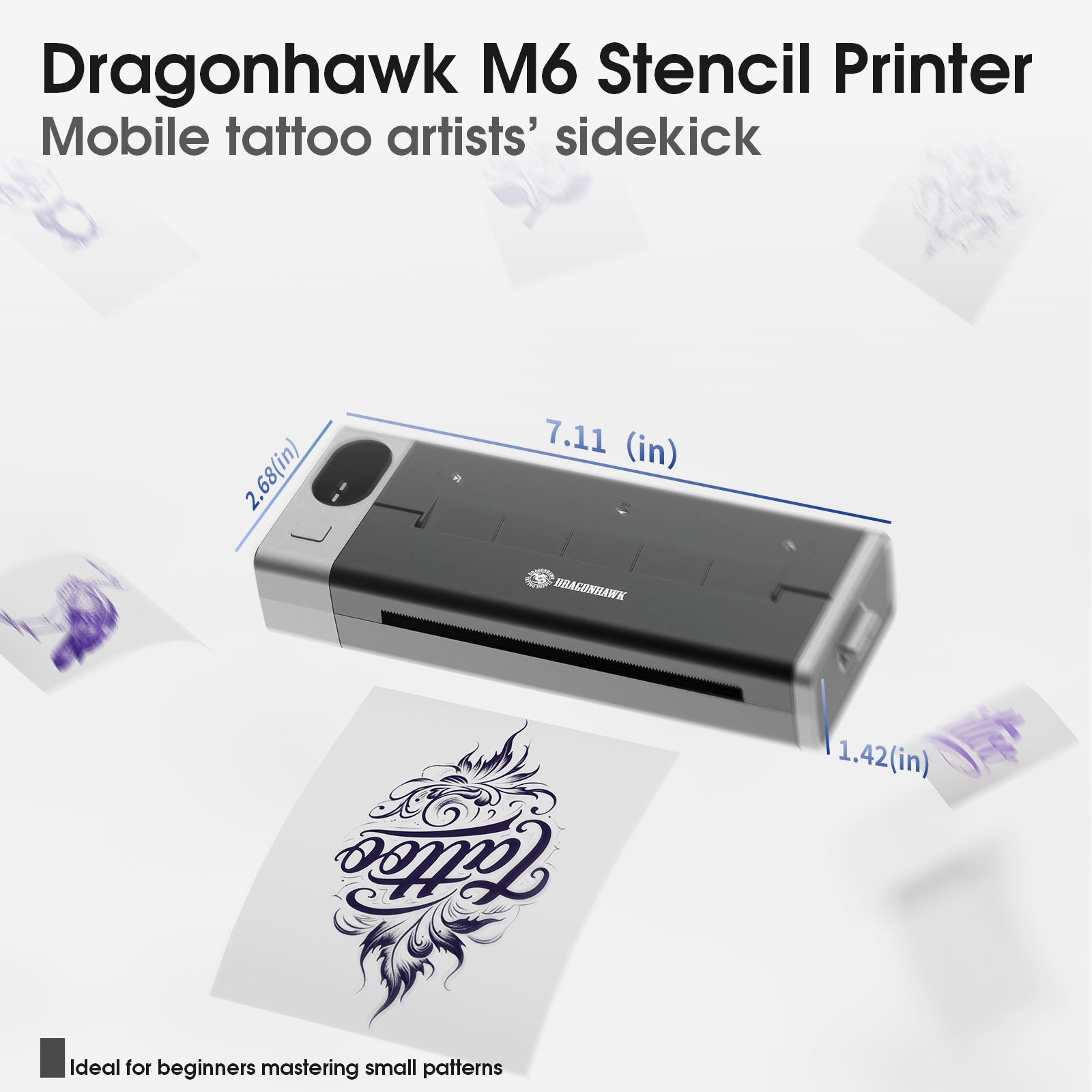 Dragonhawk M6 Wireless Portable Tattoo Printer