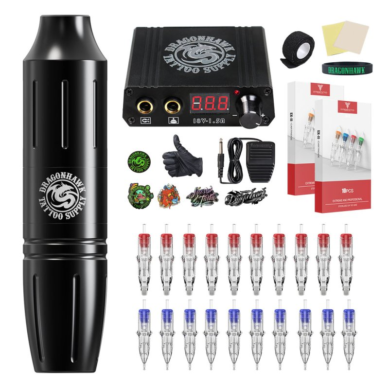 Dragonhawk S11 New Starter Tattoo Kit Wireless Advanced Bundle