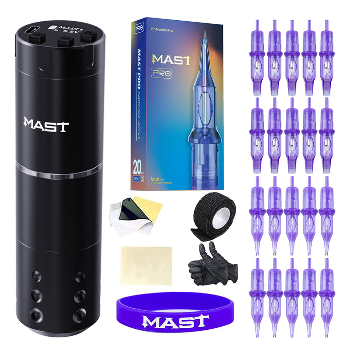 Dragonhawk Mast A1 Wireless Tattoo Pen Machine Kit with Mast Pro Cartridges - Dragonhawktattoos