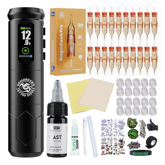 Dragonhawk A1 Pro Tattoo Machine Starter Bundle