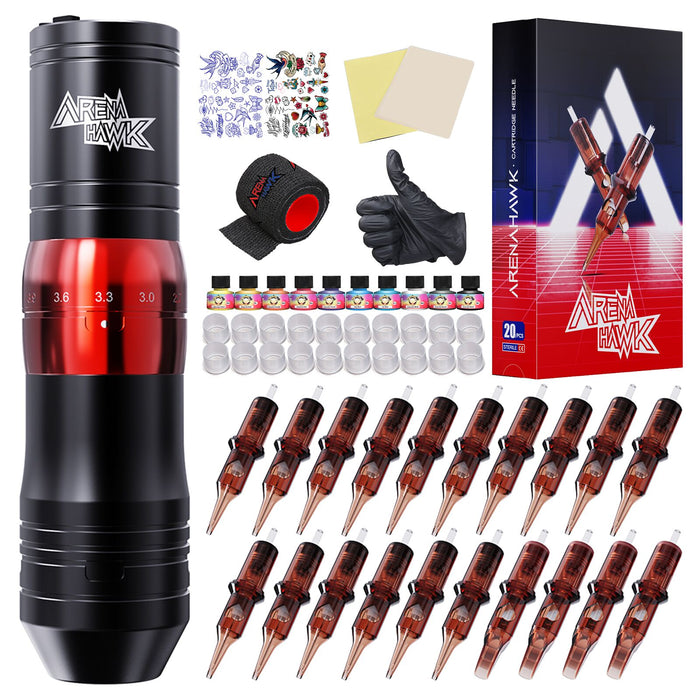 Arenahawk Armor 7-Stroke Adjustable Wireless Tattoo Pen Kit - Dragonhawktattoos