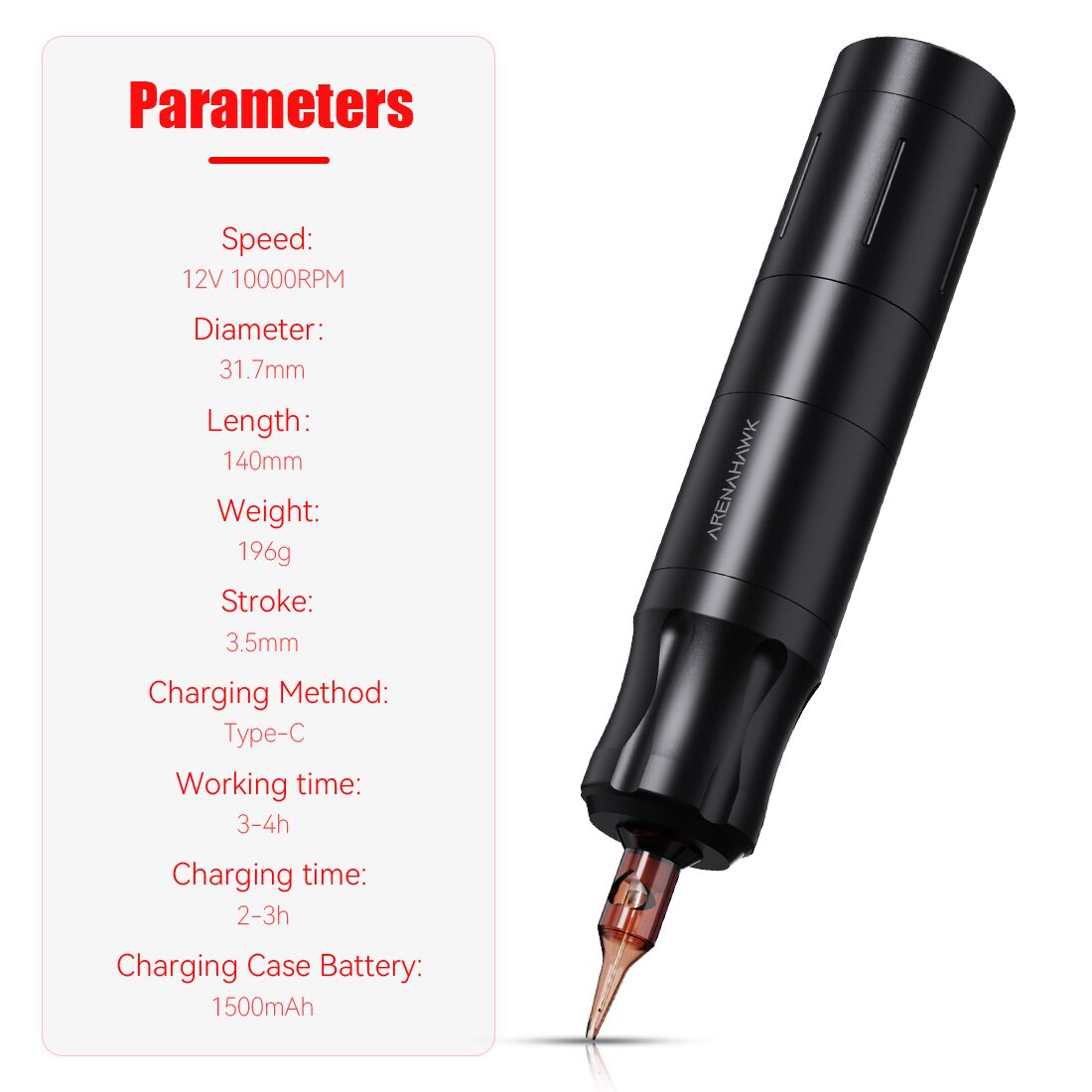 Arenahawk Wireless Tattoo Pen Kit för nybörjare