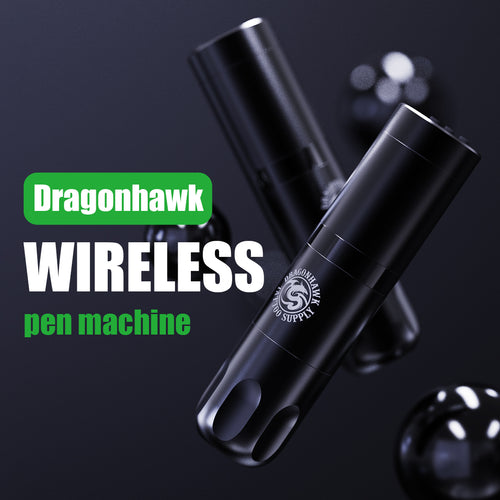Dragonhawk X3 Tattoo Pen Wireless Battery Kit 10Pcs Cartridges with Two Bottles Black Ink