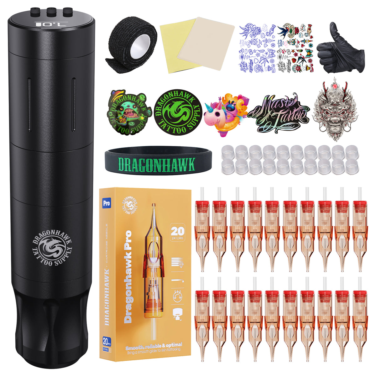 Dragonhawk A3 Wireless Tattoo Pen Kit for Beginners - Dragonhawktattoos