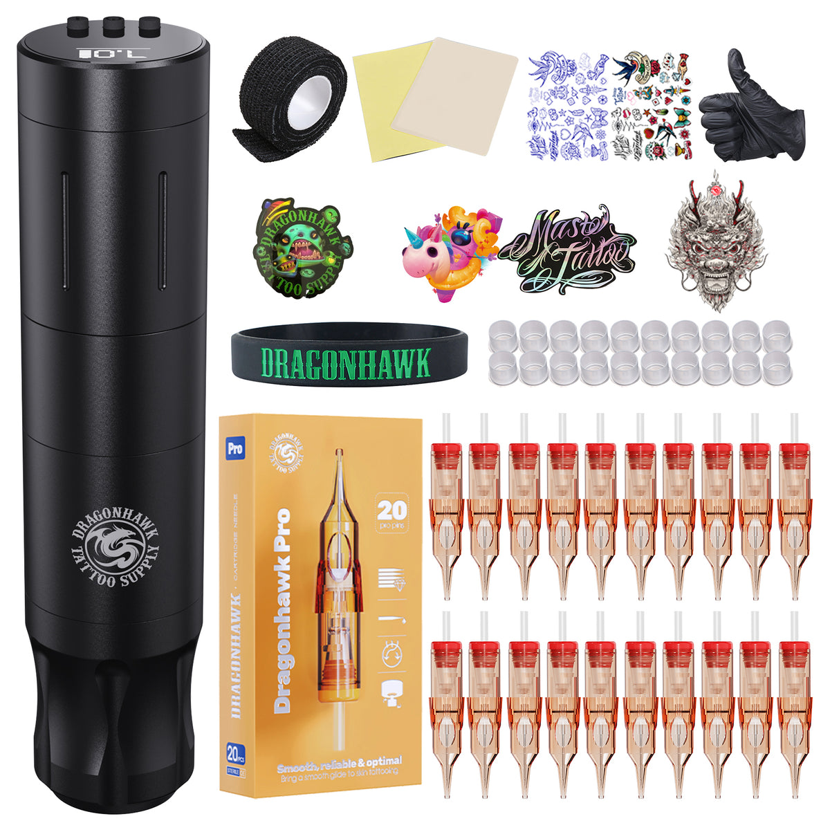 DragonHawk A3 Wireless Tattoo Pen Kit for Beginners - Dragonhawktattoos