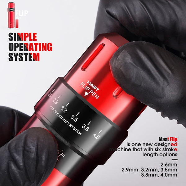Mast Flip Rotary Tattoo Pen Machine Wireless Battery Kit - Dragonhawktattoos