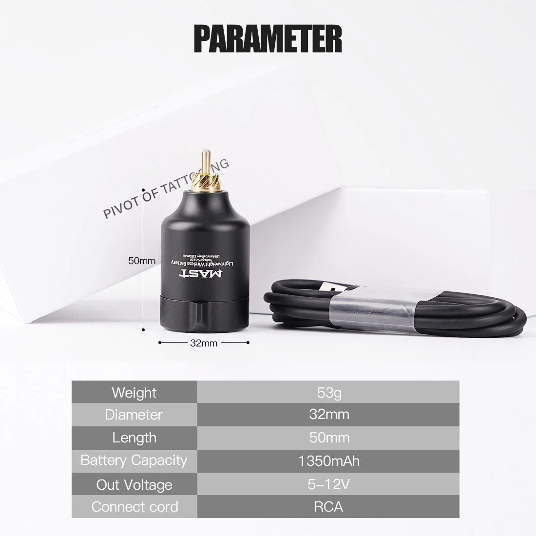 Mast Flip Tattoo Pen Machine 2.6-4.0mm Stroke Wireless Battery Kit