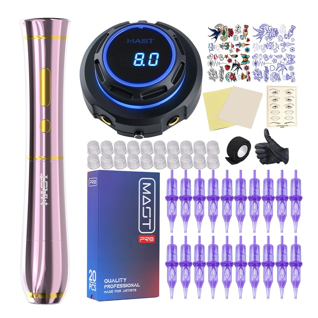 Mast P40 Rotary Tattoo Machine Pen Wireless Advanced Bundle