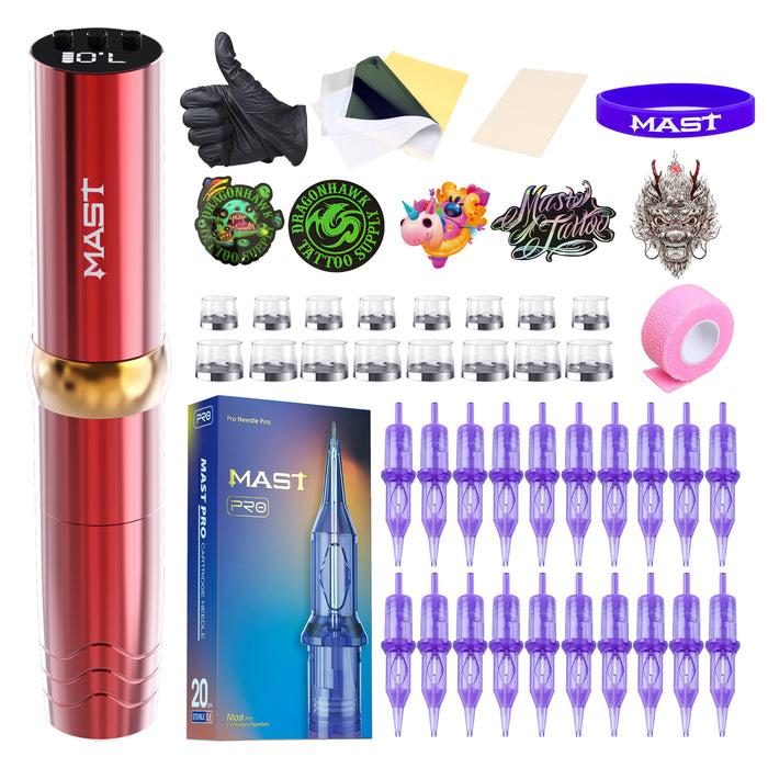 Mast P10 Pro Tattoo Pen Wireless Battery Kit With 3.0mm Stroke Length - Dragonhawktattoos