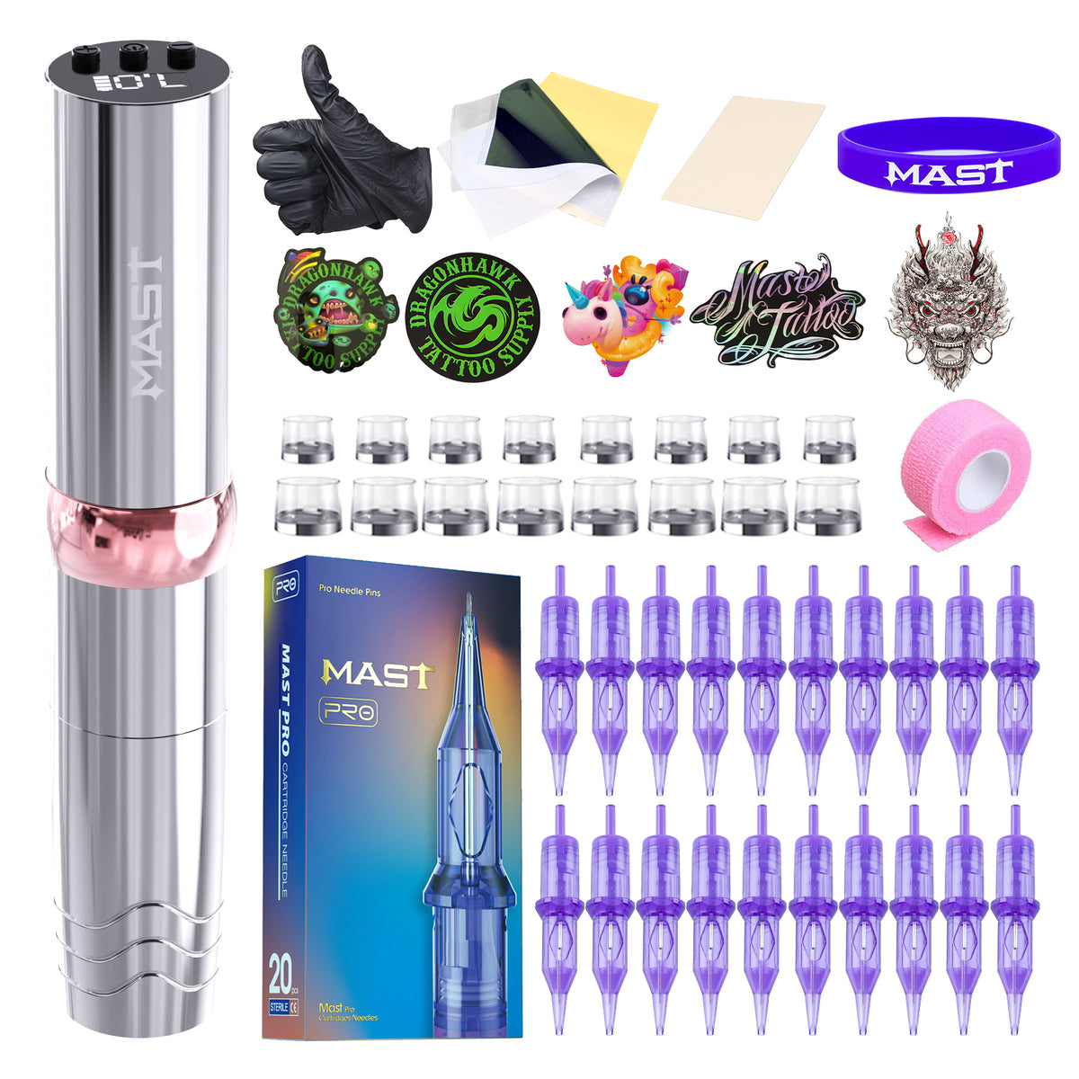 Mast P10 Pro Tattoo Pen trådløst batterisæt med 3,0 mm slaglængde