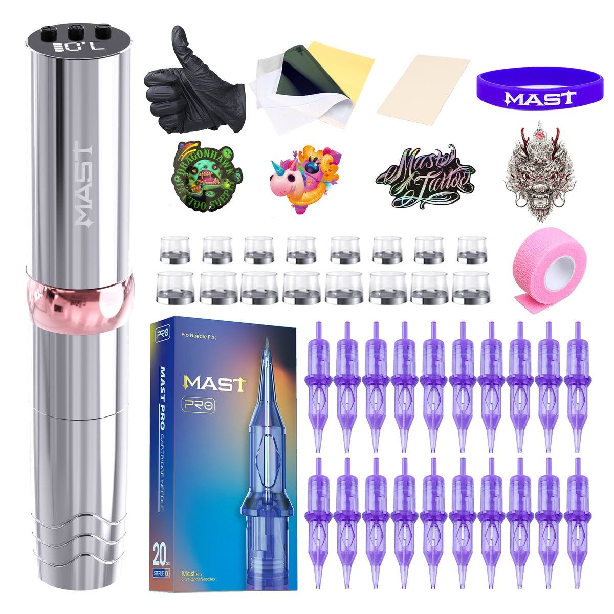 Mast P10 Pro Tattoo Pen Wireless Battery Kit With 3.0mm Stroke Length - Dragonhawktattoos