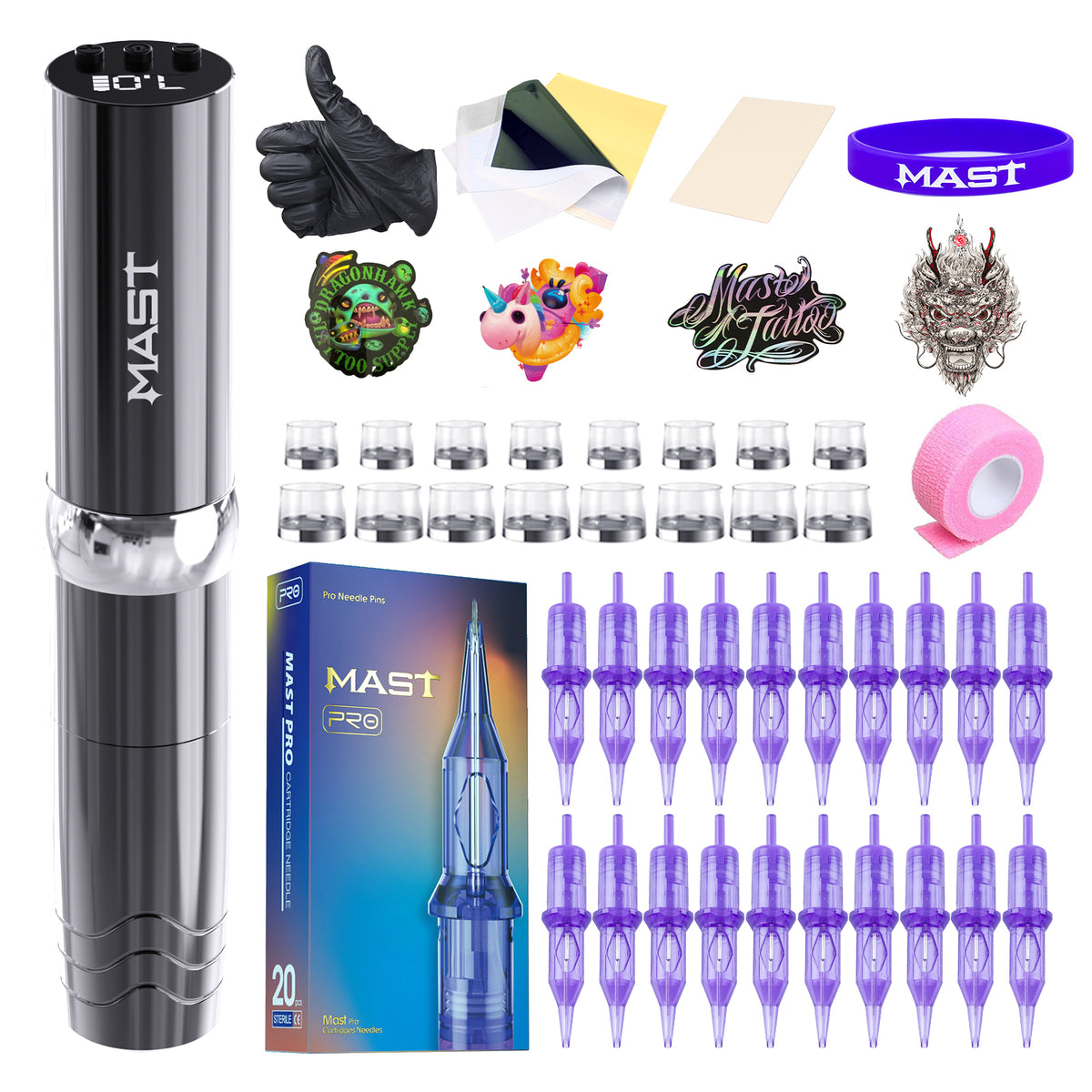 Mast P10 Pro Tattoo Pen Wireless Battery Kit With 3.0mm Stroke Length - Dragonhawktattoos