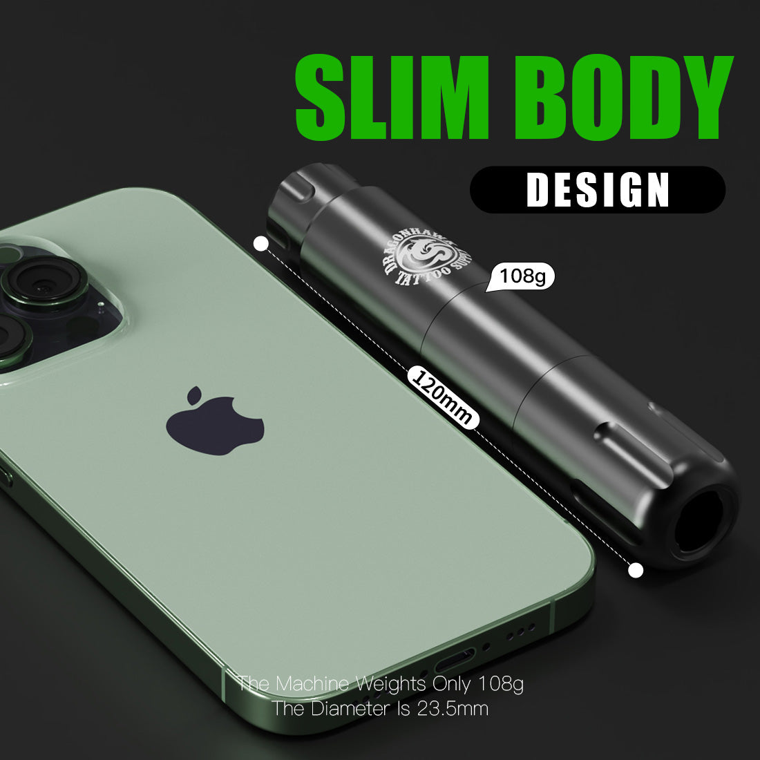 Máquina de tatuaje Dragonhawx S12 con kit de batería inalámbrica de trazo de 3.0 mm