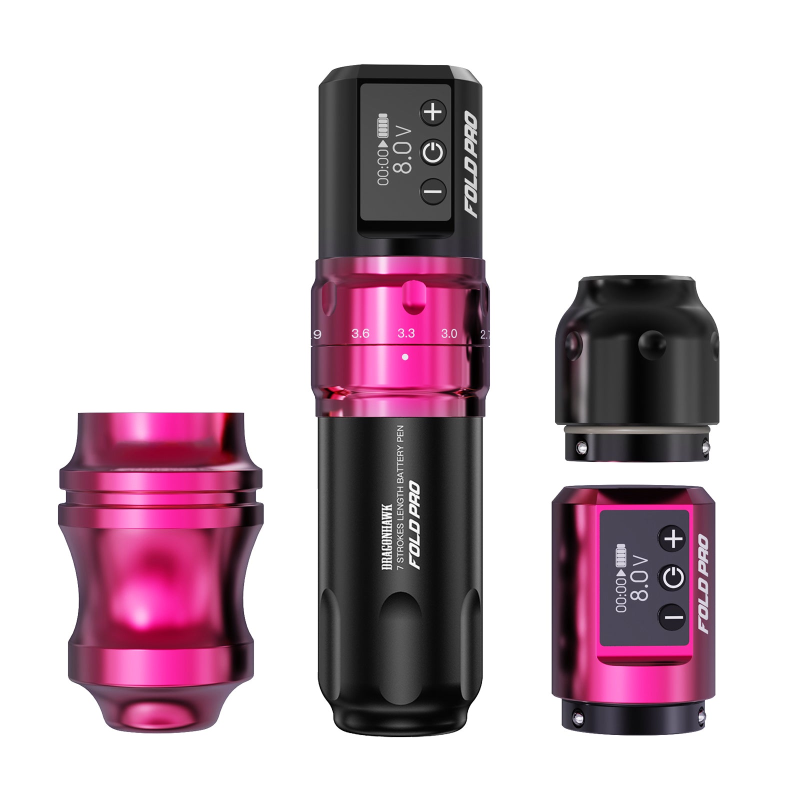 【DRAGONHAWK】 Fold Pro タトゥーマシン The Year of Dragonhawk Fold Pro Machine Pen with Two Batteries