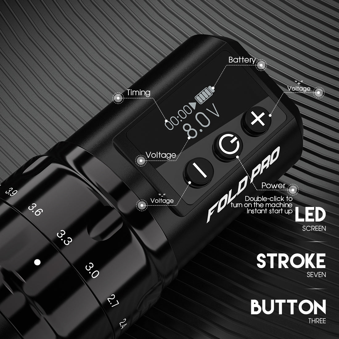 Máquina De Tatuaje Rotativo Dragonhawk Fold Pro Con Kit De Batería Dua - Foto 8