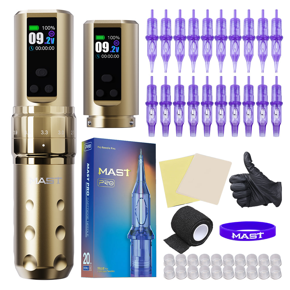 Dragonhawk Mast Fold2 Pro Wireless Tattoo Kit With 20pcs Needles