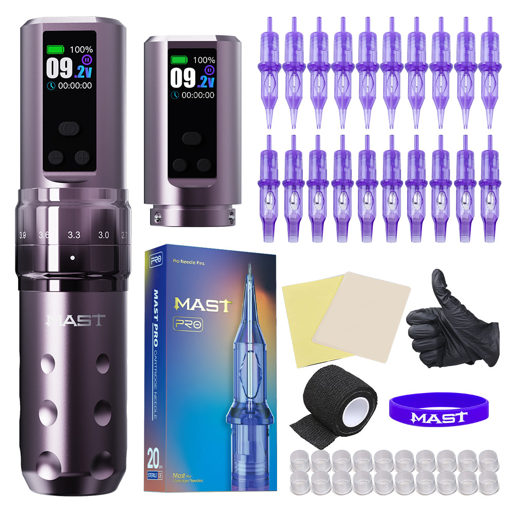 Dragonhawk Mast Fold2 Pro Wireless Tattoo Kit With 20pcs Needles