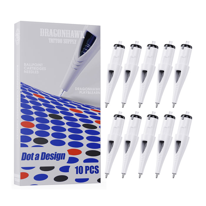 Dragonhawk Ballpoint Cartridges Needles 10pcs - Dragonhawktattoos
