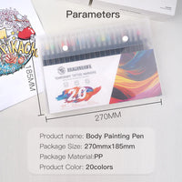 Dragonhawk Temporary Tattoo Markers Kit 20-Count Pack