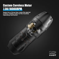Mast Tour Pro Coreless Motor Permanent Tattoo Rotary Pen Wireless Machine Kit with Two Batteries Mast Pro Needles Cartridge Set - Dragonhawktattoos
