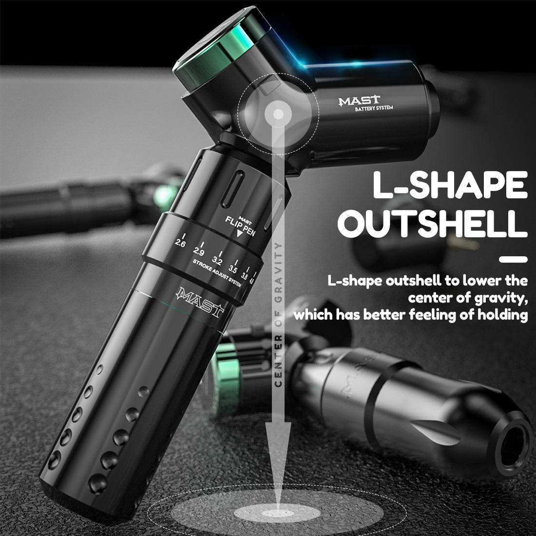 【美品】MAST ワイヤレスタトゥーマシン バッテリー3個セット Mast T3 ワイヤレス タトゥー バッテリー