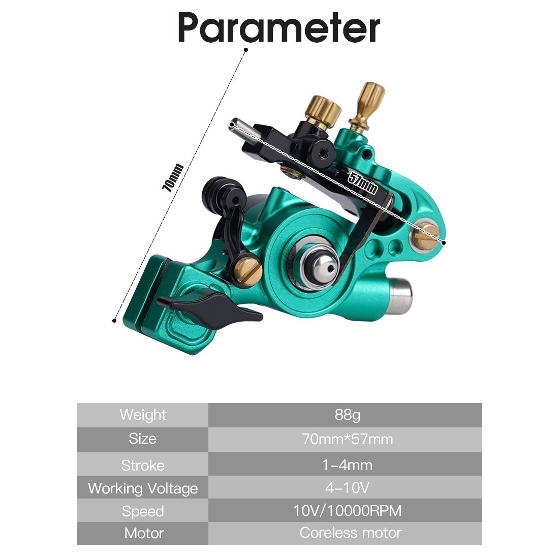 WJX W500 Rotary Soft Hard Adjustable Professional Tattoo Machine - Dragonhawktattoos