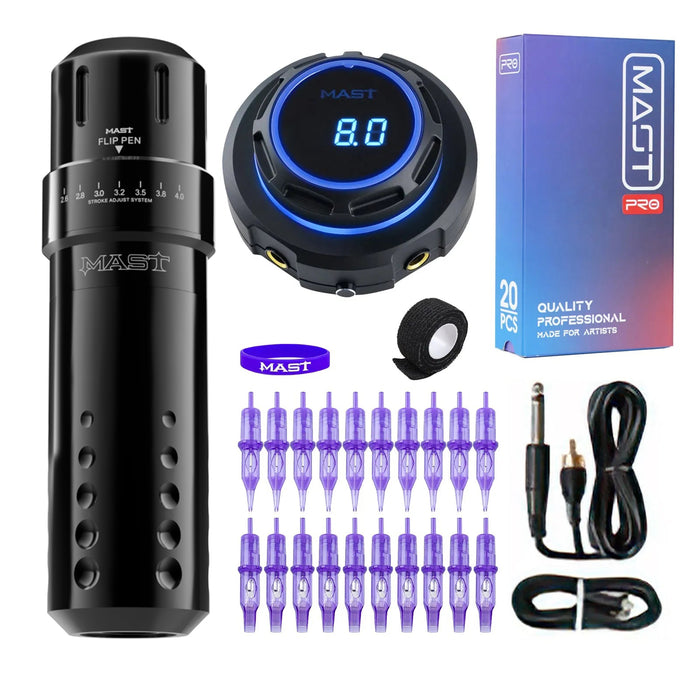 Mast Flip Rotary Tattoo Machine Pen Advanced Bundle - Dragonhawktattoos