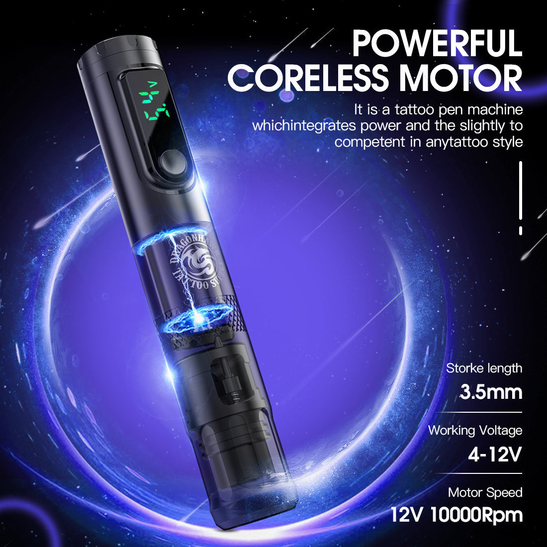Dragonhawk X4 Wireless Tattoo Pen Machine - Dragonhawktattoos
