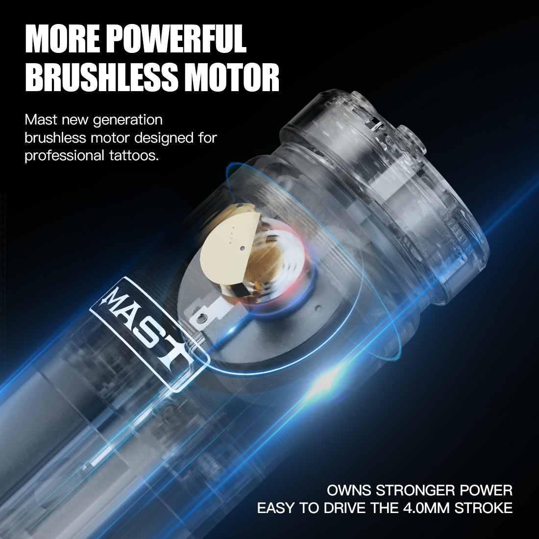 Mast Racer ワイヤレス タトゥー マシン 4.0MM ストロークの最短マシン