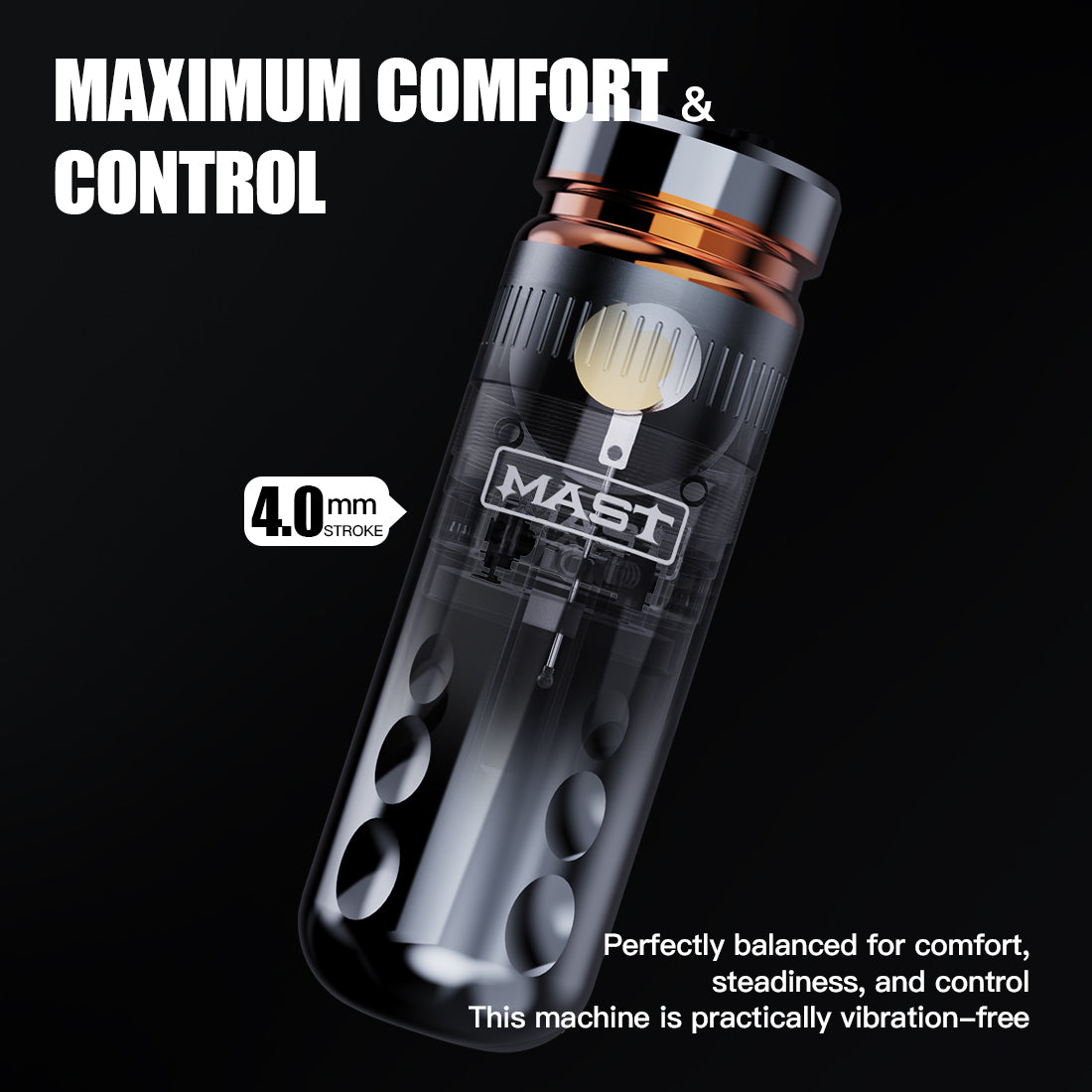 Mast Racer ワイヤレス タトゥー マシン 4.0MM ストロークの最短マシン