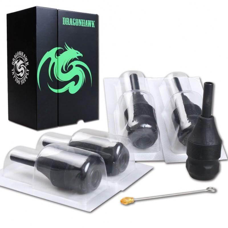 Dragonhawk Disposable Tattoo Cartridge Grips Tubes Box of 20 with Needle Bar 30MM - Dragonhawktattoos