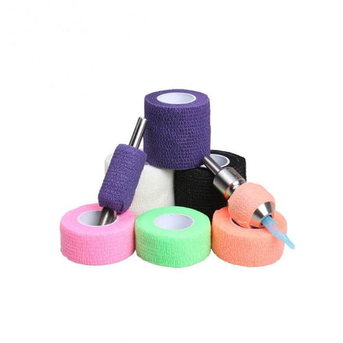 Tattoo tape grip Cover Anti-slip Self-adhesive Elastic Bandage 5Pcs Color Random - Dragonhawktattoos